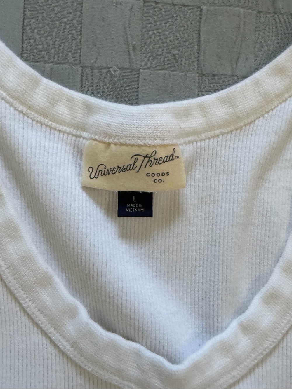 Universal Thread White Ribbed Tank Top - Women - Picture 2 of 2